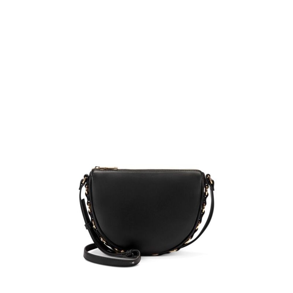 INC Women's Black Kimmii Gold-Tone Chain Detail Adjustable Strap Crossbody